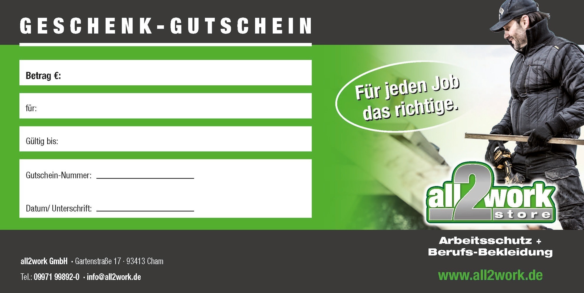all2work-Geschenkgutschein